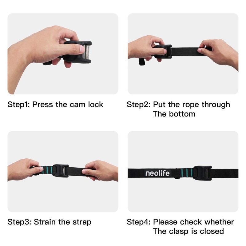 WONITAGO Premium 'No Scratch' Silicon Tie Down Cam Straps for