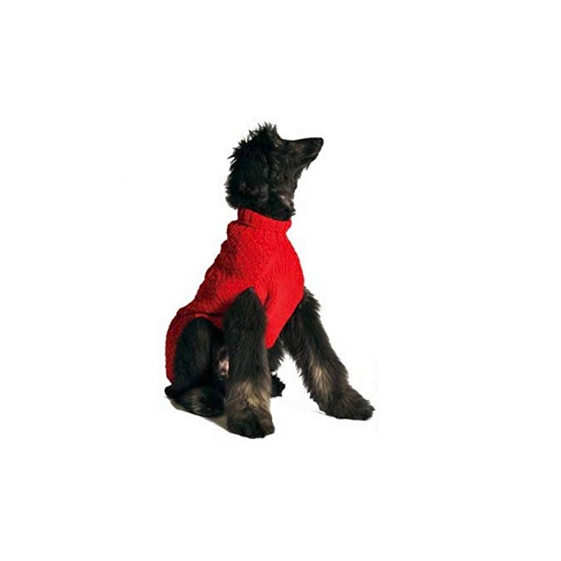 Chilly Dog Red Cable Dog Sweater, Small