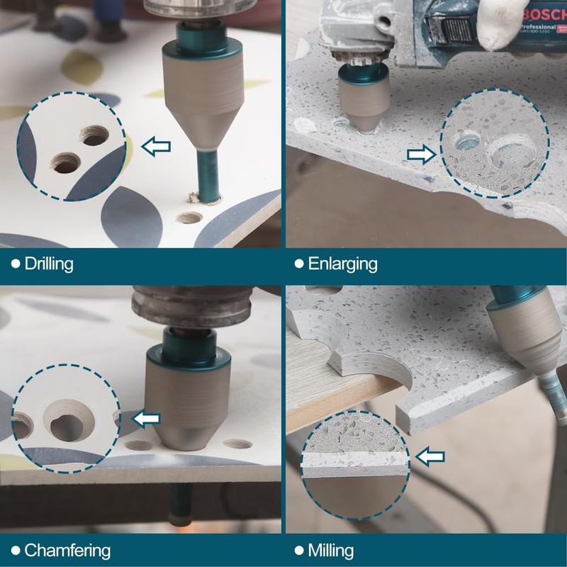 Diamond Finger Milling Bit 20-50mm Tile Drill Bit for Drilling