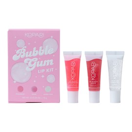 Kopari Bubblegum Lip Gloss Kit | Strawberry, Grape, and Bubble Gum Flavors | Hydrating Blend of Shea Butter and Coconut Oil to Nourish and Soothe Chapped Lips | Vegan and Cruelty-Free