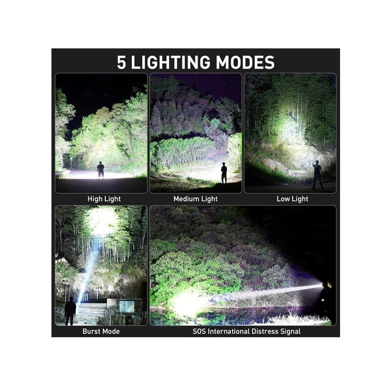 LBE Rechargeable LED Flashlights High Lumens, 900,000 Lumens Super Bright