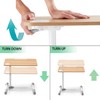 ETHU Overbed Table with Wheels, Rolling Tray Table, Hospital Bed