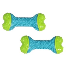 KONG CoreStrength Bone - Dog Dental Chew Toy - Durable, Multi-Layered Dog Toy with Textured Body for Teeth Cleaning - 2 Pack (Medium/Large)