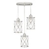 Osimir Brushed Nickel Dining Room Chandelier Light Fixture, 3-Light Pendant