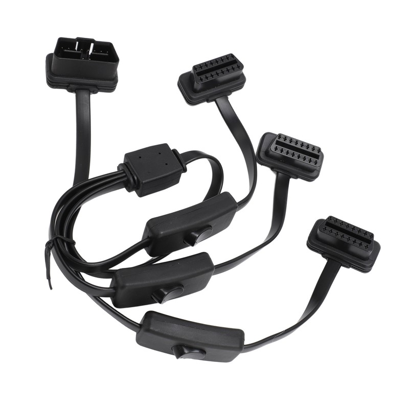 OBDII Flat Noodle Cable 16 Pin 1 in 3 Splitter