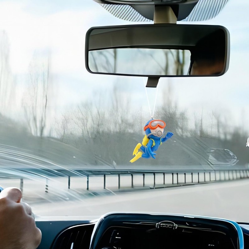 ZOSTLAND Cute Swing Ornament Car Auto Rear View Mirror Hanging