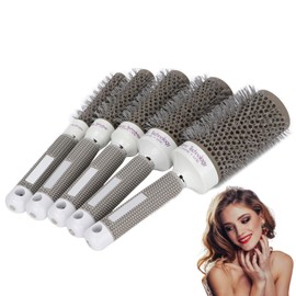 Juego de Cepillos Redondos, Cepillo de Pelo de Conduccin de Calor, Peine, Juego de Herramientas de Peluquera para Rizar con Secador, Temperatura...   