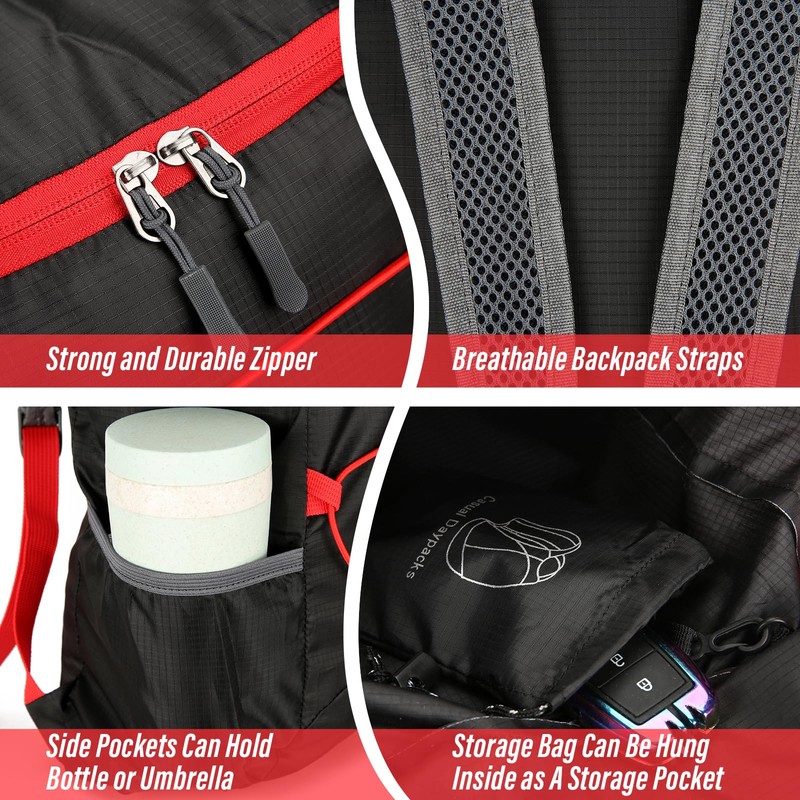 Sahunfri 2 Pcs Ultra Lightweight Backpack, Foldable Backpack Water Resistant