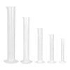 NUOLUX Measuring Cylinders, 5 Pieces, Graduated, Plastic, Transparent, For Laboratory
