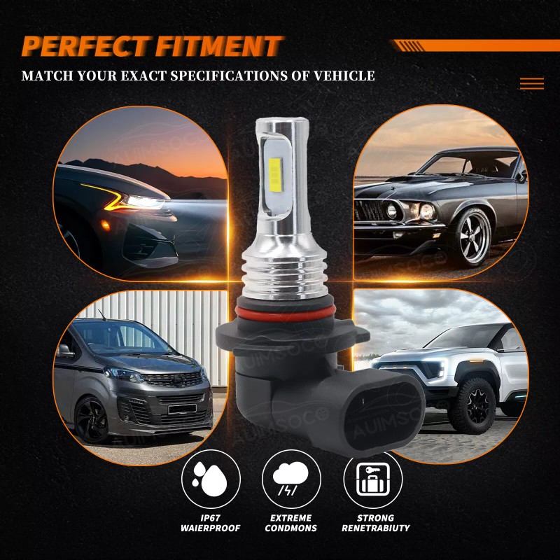 AUIMSOCO 9006 9005 LED Headlights Kit Combo Bulbs 10000K High