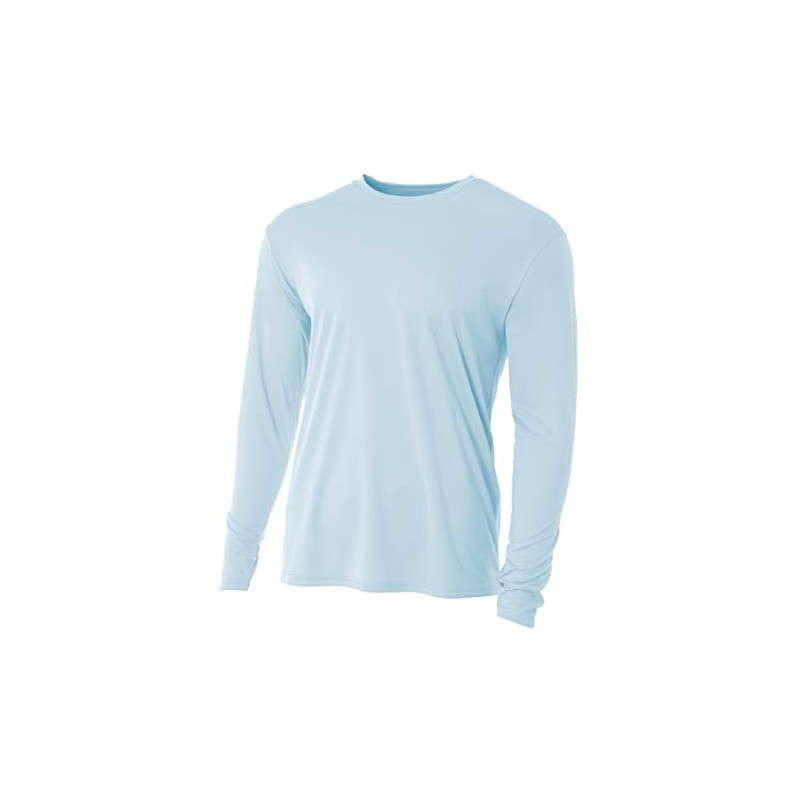 A4 Men's Cooling Performance Long Sleeve Crew, Pastel Blue, Large