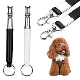 Dog Training Whistle with Adjustable Tone, Neck Strap and Lanyard, for Outdoor Recall Training, All Breeds