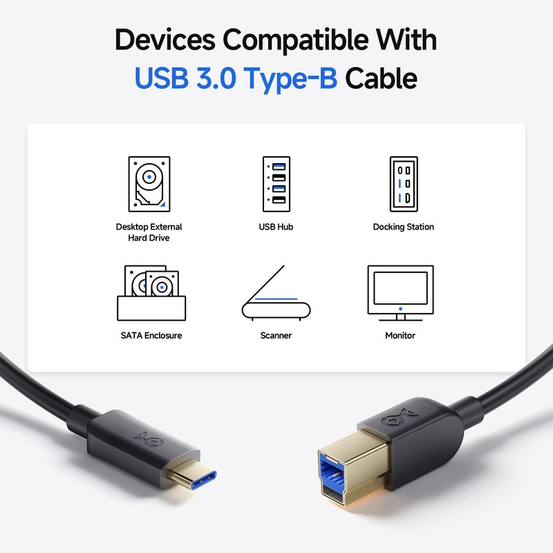 Cable Matters USB C to USB B 3.0 Cable -