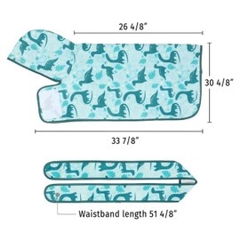 HDE Dog Bathrobe Super Absorbent Quick Drying Towel with Hood for All Dog Breeds Sizes S-XXL - Dinosaurs - XL