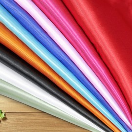 Horbaunal Black Satin Fabric 60 Inch Wide by The Yard, Soft Charmeuse Satin Fabric for Wedding Dress, DIY Craftings, Costumes, 10 Yard