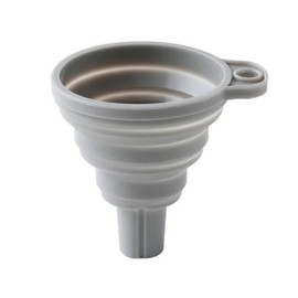 Mini embudo plegable de silicona para llenar botellas, embudo de cocina portátil, flexible, plegable para líquidos, aceite y polvo (gris)