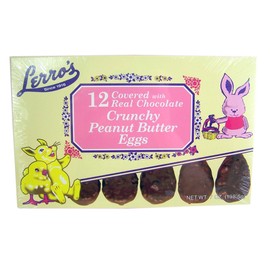 Lerro's Milk Chocolate Crunchy Peanut Butter Filled Easter Eggs, 12 Count, 7 oz