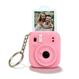 Elección de todos los llaveros de fotos personalizados, mini marco de fotos personalizado, dije en forma de cámara para llaves y bolsa, A1: llavero de cámara rosa, L