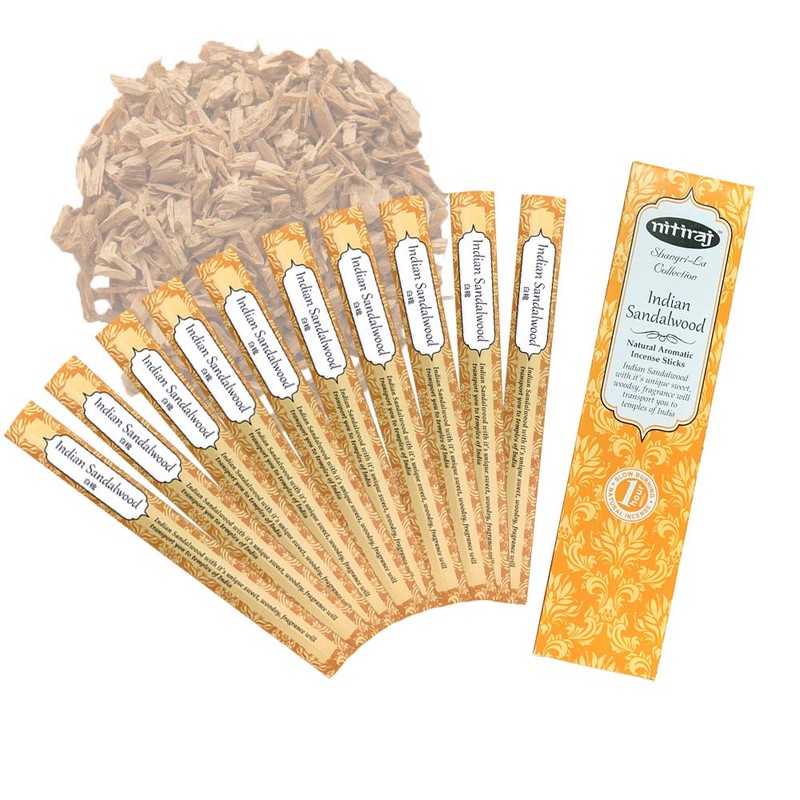 Incense, Aroma Incense Nitiraj Indian Sandalwood 3 Box Set (30