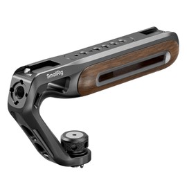 SmallRig 5252 Camera Grip Top Handle (Wood Top Handle for ARRI, Telescopic 1/4"-20 and 3/8"-16 Screws) Maximum Load Capacity 15kg Compatible with Universal Camera Cage and Rig, Includes 2 Cold Shoe Adapters for Mounting Accessories 5252