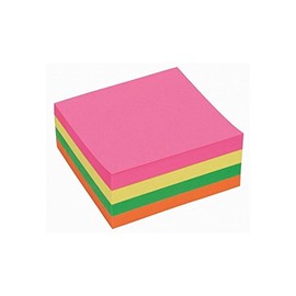 5 Star Re-Move Notes Cube Pad of 320 Sheets 75x75mm Neon Rainbow