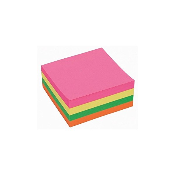 5 Star Re-Move Notes Cube Pad of 320 Sheets 75x75mm Neon Rainbow