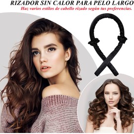Rizador Pelo Sin Calor,Rizador Sin Calor para Cabello con bandas de goma blandas, Rizadores de Pelo de Seda con Horquillas , Cinta para Rizar Sin Calor para Dormir, Varilla Para Rizar Sin Calo Herramientas de Peinado para Cabello Largo y Medi