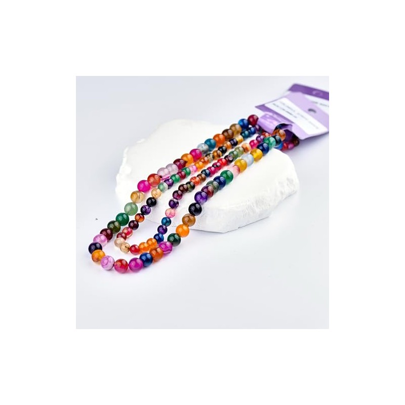 1 Strand 8mm Semi Precious Agate Beads, Smooth Round Stones,