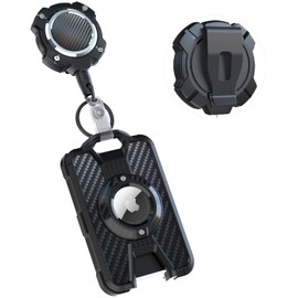 LIUGX Airtag Retractable Badge Holder with Belt Clip, Heavy Duty Badge Keychain, Airtag Holder/Case, Durable ID Card Holder (Holds 4 Cards), with 31.5” Badge Reel Key Chain, 10,000+ Rebound, 8oz