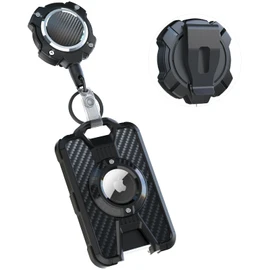LIUGX Airtag Retractable Badge Holder with Belt Clip, Heavy Duty Badge Keychain, Airtag Holder/Case, Durable ID Card Holder (Holds 4 Cards), with 31.5” Badge Reel Key Chain, 10,000+ Rebound, 8oz
