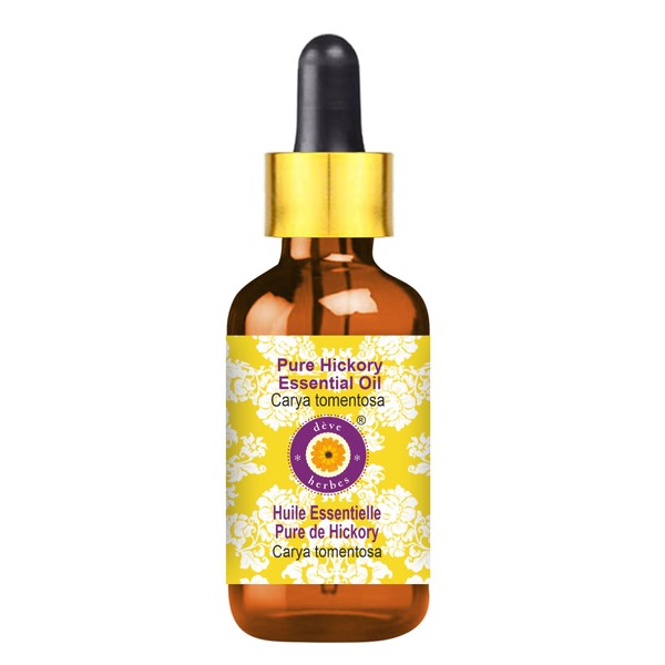 Deve Herbes Pure Hickory Essential Oil (Carya tomentosa) with Glass