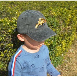 Excavator Toddler Baseball Hat, Embroidery Adjustable Kids Baseball Boys Cap Big Brother Present Age 2-8 Black