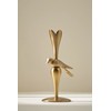 Anthropologie Marizia Sparrow Metal Taper Candle Holder Gold Birds Nature