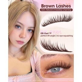 Natural Brown Lash Clusters Wispy Eyelash Clusters 10-16mm