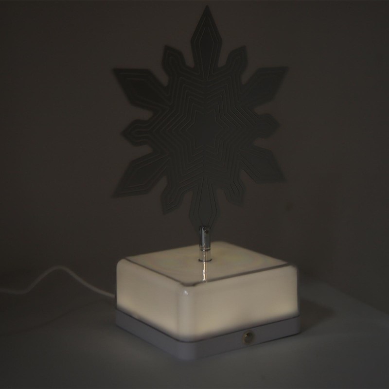 3D Metal Sheet Night Light Rotation Rechargeable Decoration 3D Night