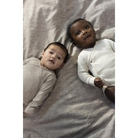 Noppies Unisex Baby Romper Rib Nino Long Sleeve Jumpsuit, Taupe Melange - P757