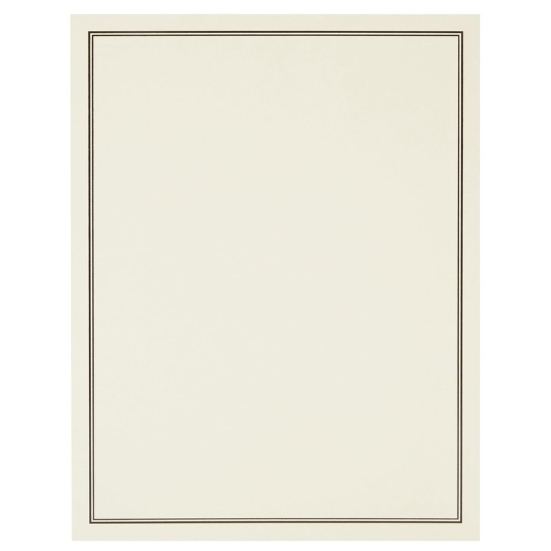 Premium Stationery Paper Set with Envelopes (Ecru and Black 48-Pack)