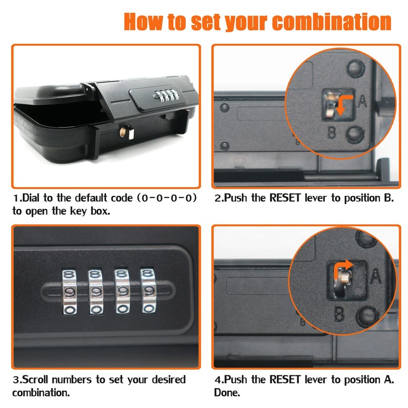 XXL Large Security Lock Box,Outdoor Waterproof Shockproof Travel Safe Lock