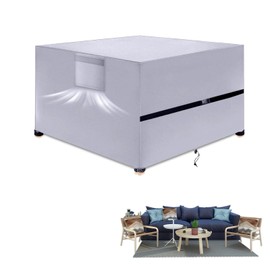 SIRUITON Upgraded Garden Furniture Covers with Air Vent, Square Garden Table Cover Waterproof, Outdoor Patio Rattan Cube Table Covers Windproof, Anti-UV, Heavy Duty 420D Oxford Fabric(125X125X74cm )