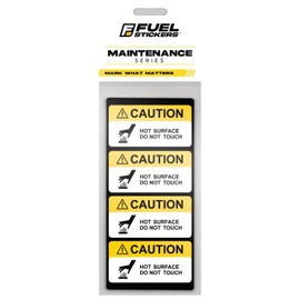 Caution - Hot Surface Stickers (Small) | Heavy-Duty Signs for Machinery & Equipment | Weatherproof, Ultra Durable Safety Labels – USA Made (2x1 Inch), 4-Pack