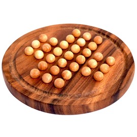 Solitaire Board Medium, Solitaire Game Board, Travel Game, Plug-In Game, Puzzle Wood, Thinking Game, Puzzle Game, Patience Game for One Player