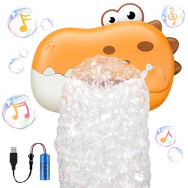 MACALOCA Dinosaur Bath Toys,Baby Bath Toys for the Baby Bathtub,Toddler Automatic Musical Bubble Machine Birthday for 1 2 3 4 5 Years Old Boys Girls (Yellow)