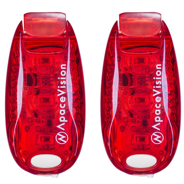 EverLightFX USB Rechargeable LED Safety Light (2 Pack) By Apace - Super Bright Bike Tail Light Works Brilliantly as Running Light for Joggers, Pets, Bicycle Strobe or Rear Clip On Lights