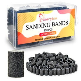 Maryton 500 Pcs Sanding Bands for Nail Drill, Extra Coarse Nail Sanding Band Bulk for Professional Salons Manicure and Pedicure