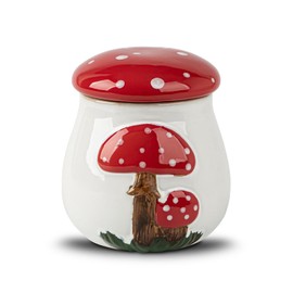 dgudgu Airtight Cookie Jar Mushroom Cookie Jar With Lid Ceramic White Cookie Jars for Kitchen Counter Large Cookie Container Storage For Kitchen Counter