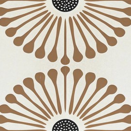 HOMETITUTE Brown Geometric Wallpaper Peel and Stick Retro Fan Pattern Contact Paper Vinyl Wall Paper Stick 17.7" x 118.1" Self Adhesive Wall Covering for Bedroom Cabinets Decor