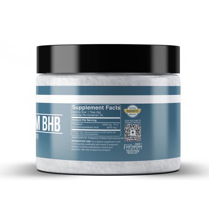 Earthborn Elements Potassium D-Beta-Hydroxybutyrate 8 oz, Potassium BHB, Always Pure