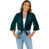 Famrrifuu Women's Bolero Chiffon Shoulder Jacket 3/4 Sleeve Elegant Short