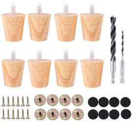 Txcucc 8 Pieces Furniture Couch Legs 2 Inch Round Solid Wood Sofa Legs Natural Wooden Couch Legs Replacement Legs for Armchair, Cabinet, Chair, Footstool, Mid Century Modern Dresser, Natural Wood…