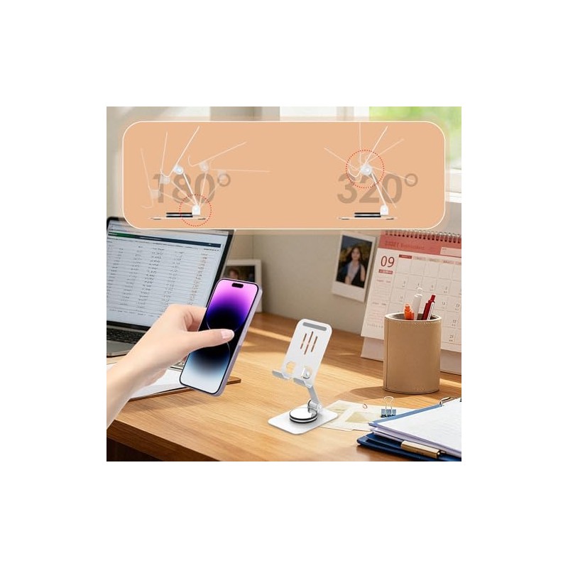 Hianjoo Soporte para Celular Ajustable de Aluminio Soporte de Escritorio